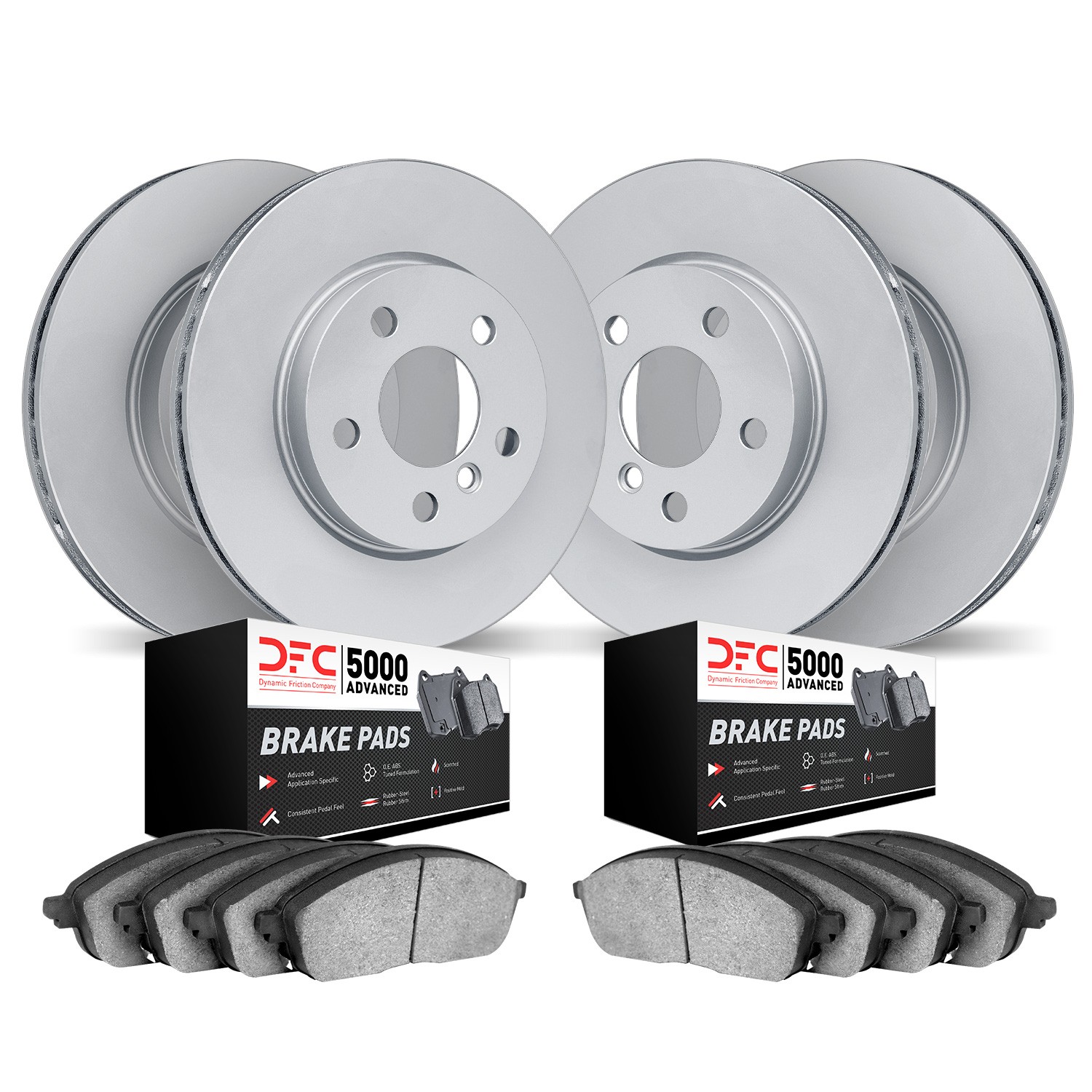 DYN 9504-63003 DFC Hi-Carbon Alloy GEOMET Coated Rotors w/5000 Brake Pads