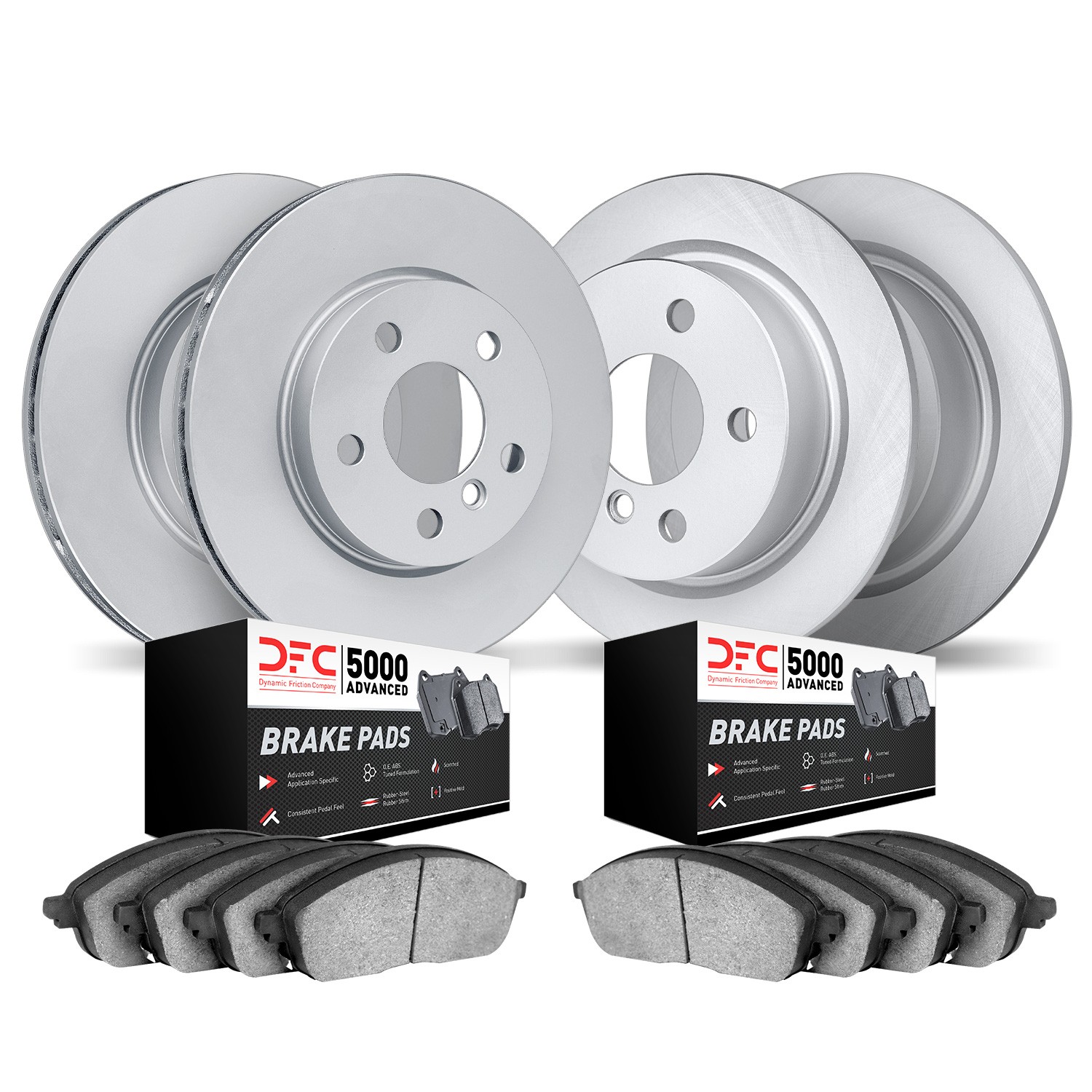 DYN 9504-74004 DFC Hi-Carbon Alloy GEOMET Coated Rotors w/5000 Brake Pads - Ceramic