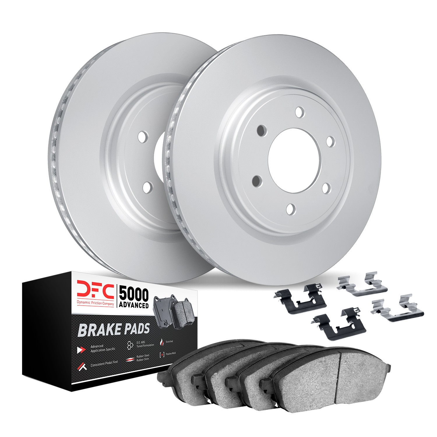 DYN 9512-99216 DFC GEOMET Rotors with 5000 Advanced Brake Pads includes Hardware
