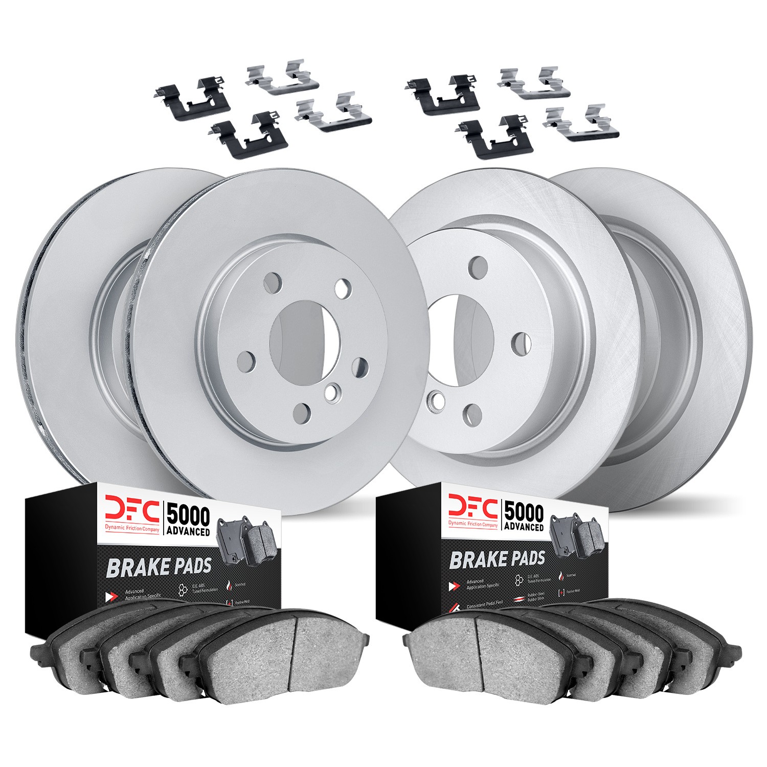 DYN 9514-27021 DFC Hi-Carbon Rotors w/5000 Brake Pads & HW Kit