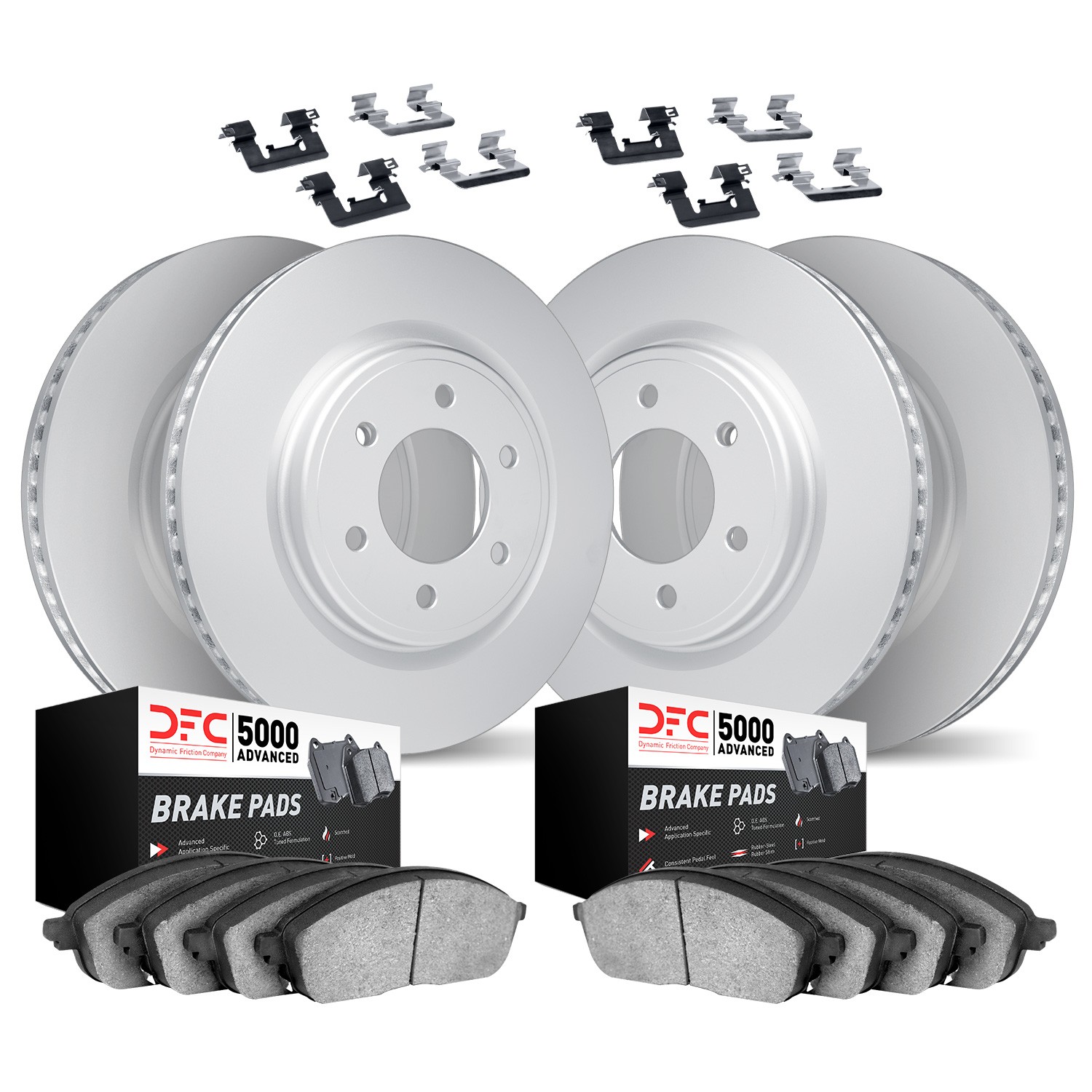 DYN 9514-54133 DFC GEOMET Rotors with 5000 Advanced Brake Pads includes Hardware