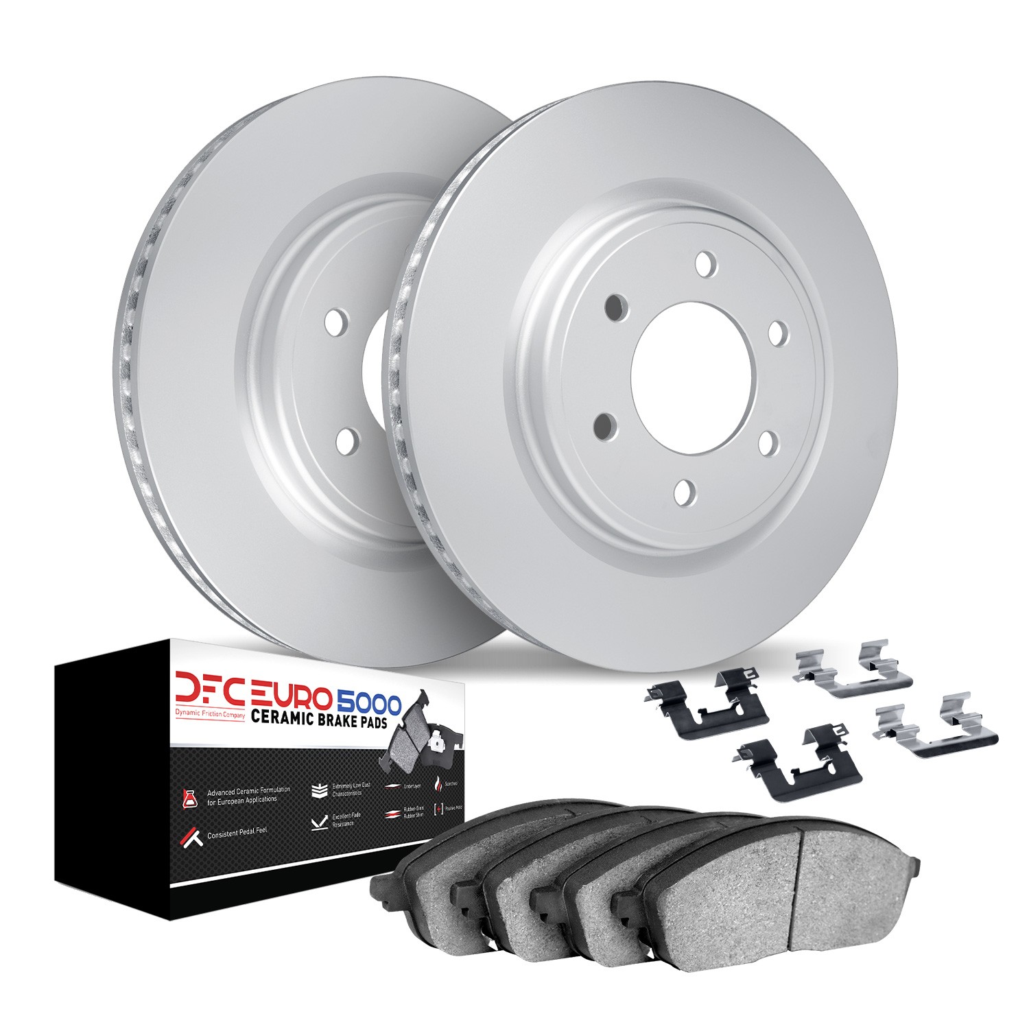 DYN 9612-47006 DFC GEOMET Rotors with EURO 5000 Ceramic Brake Pads includes Hardware
