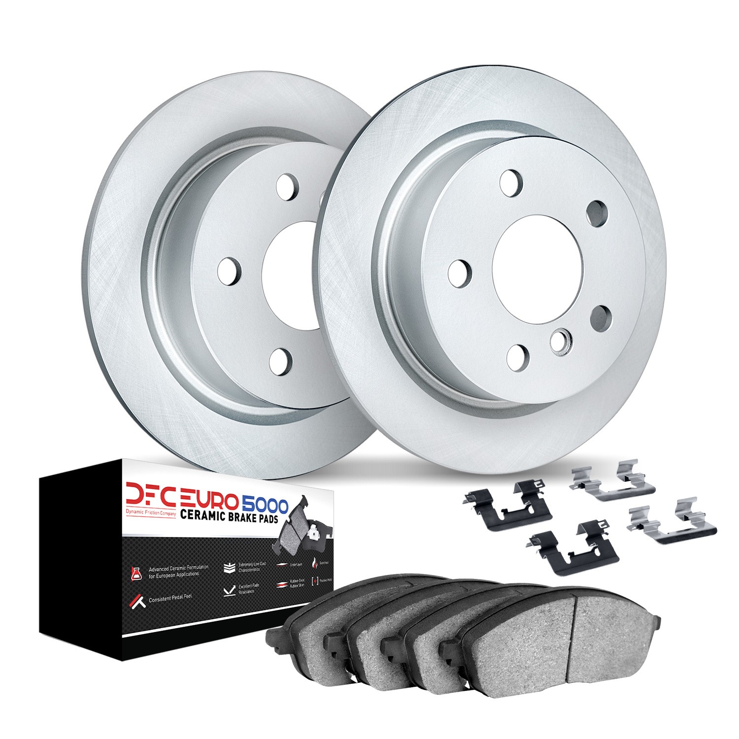 DYN 9612-73013 DFC GEOMET Rotors with EURO 5000 Ceramic Brake Pads includes Hardware