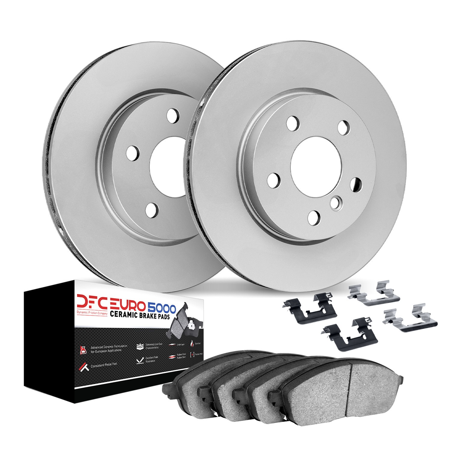 DYN 9612-73018 DFC GEOMET Rotors with EURO 5000 Ceramic Brake Pads includes Hardware