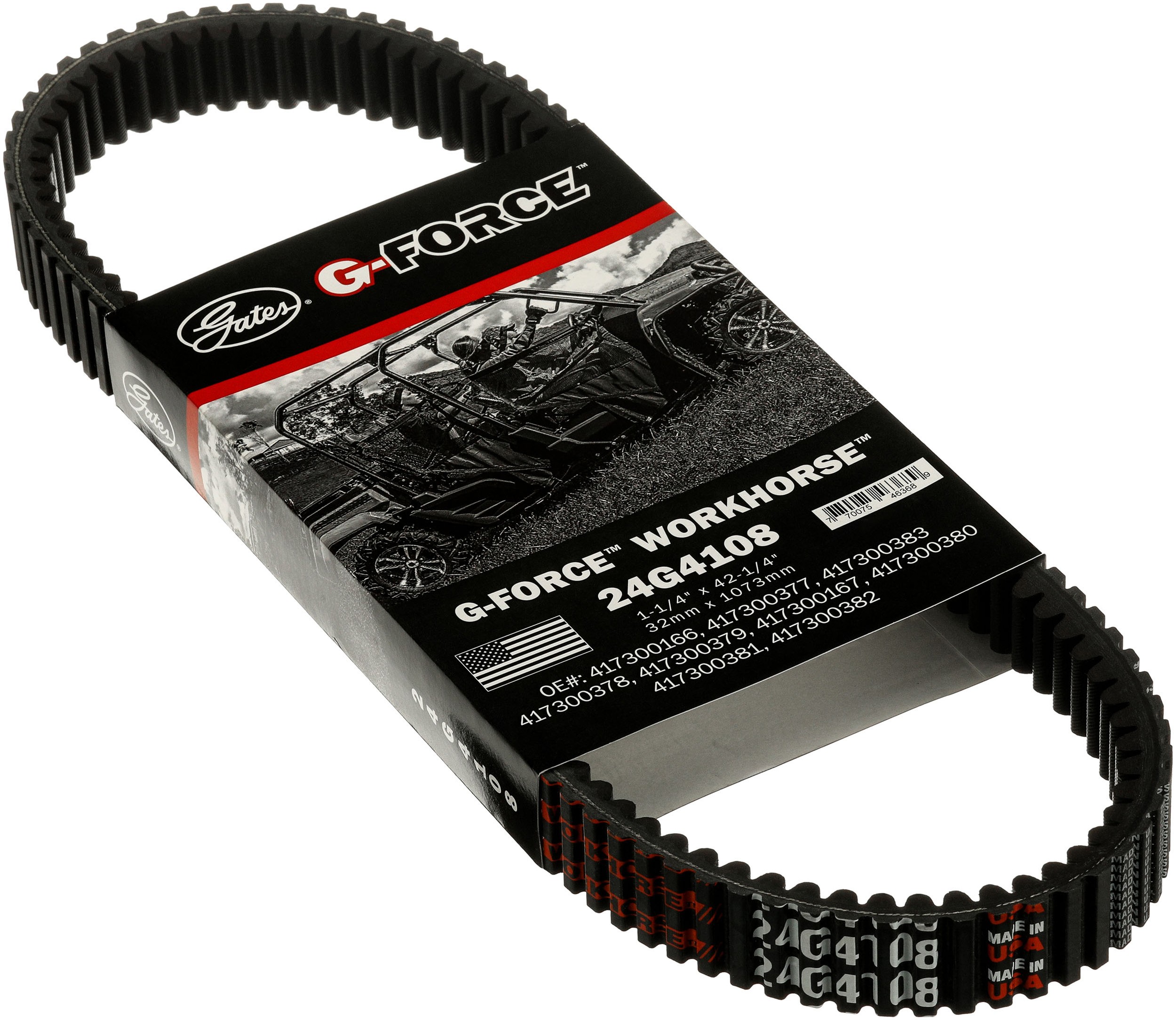 Gates 24G4108 G-Force Workhorse Continuously Variable Transmission (CVT) Belt