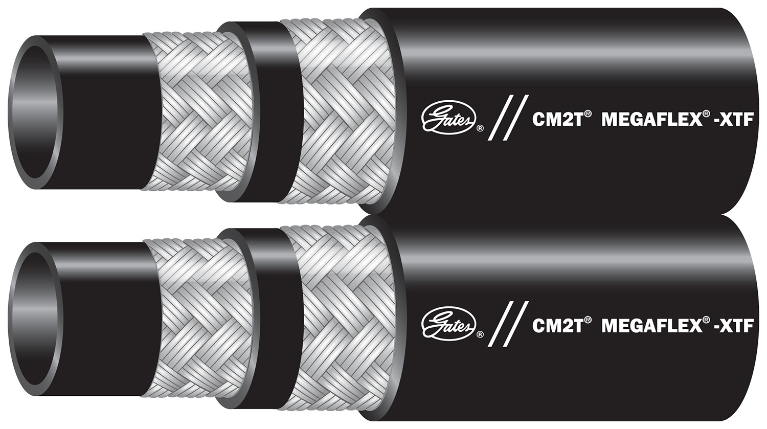 Gates 85390 CM2TDL MegaFlex Connected Twin-Line 2-Wire Braid Hose-SAE 100R16-XtraTuff Cover