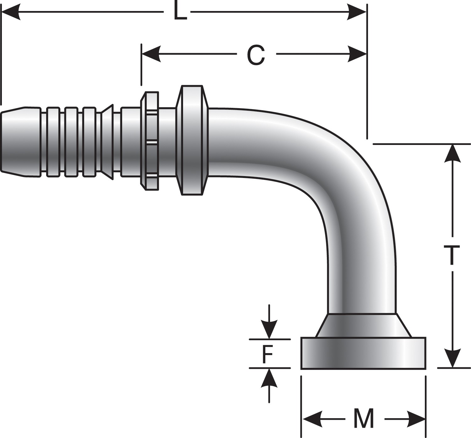 Gates G203641616 Code 62 O-Ring Flange Heavy - 90 Bent Tube (GlobalSpiral) - Image 3