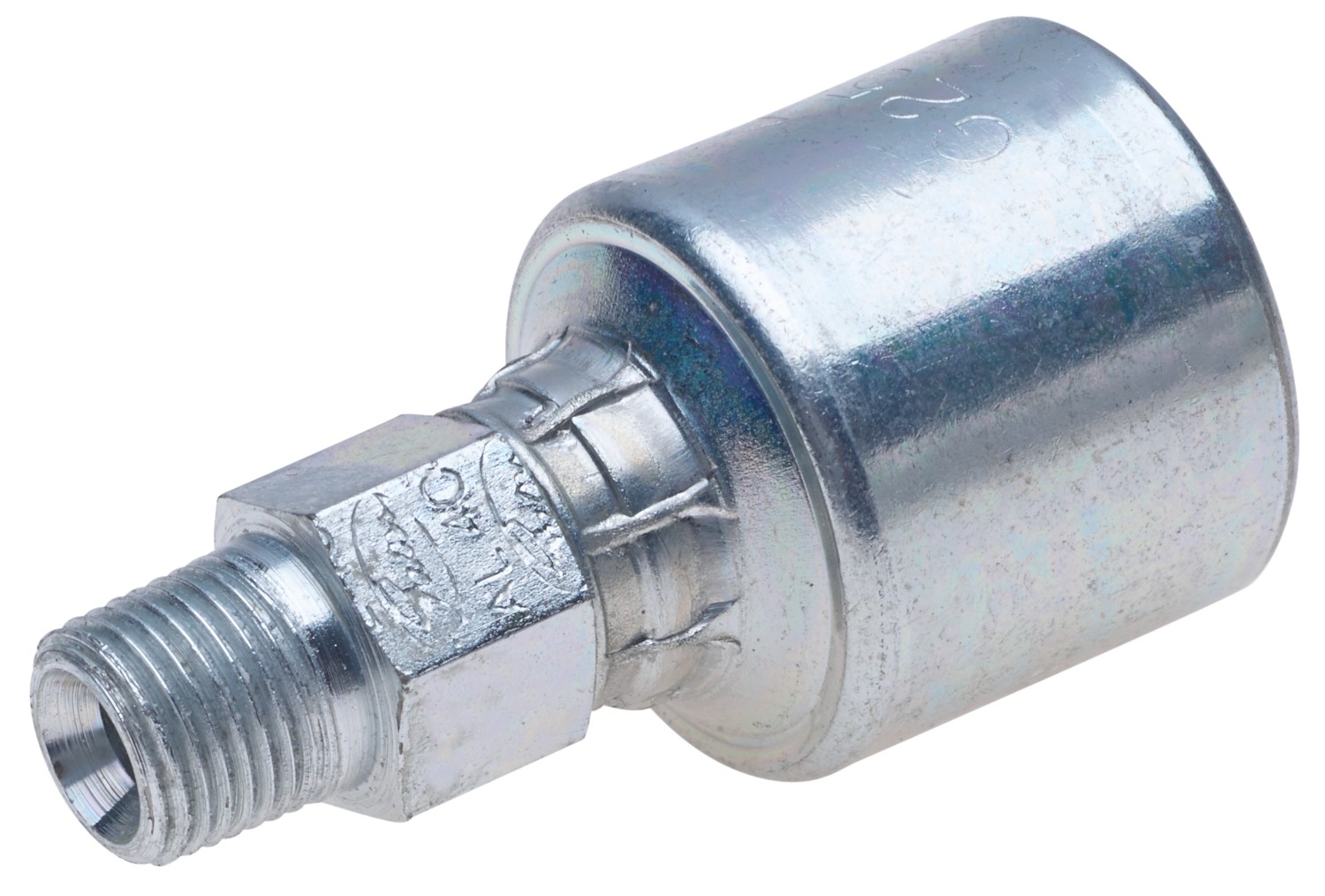 Gates G25100-0604T Male Pipe (NPTF - 30 Cone Seat) - TuffCoat Xtreme Plating (MegaCrimp)
