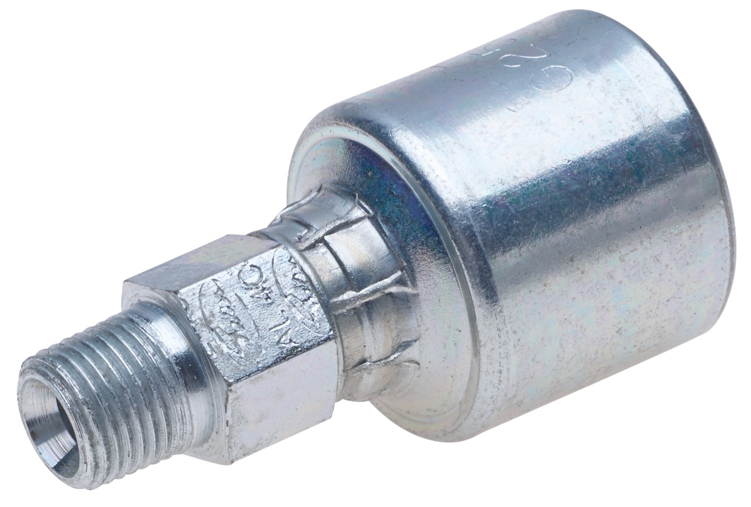 Gates G25100-0808T Male Pipe (NPTF - 30 Cone Seat) - TuffCoat Xtreme Plating (MegaCrimp)