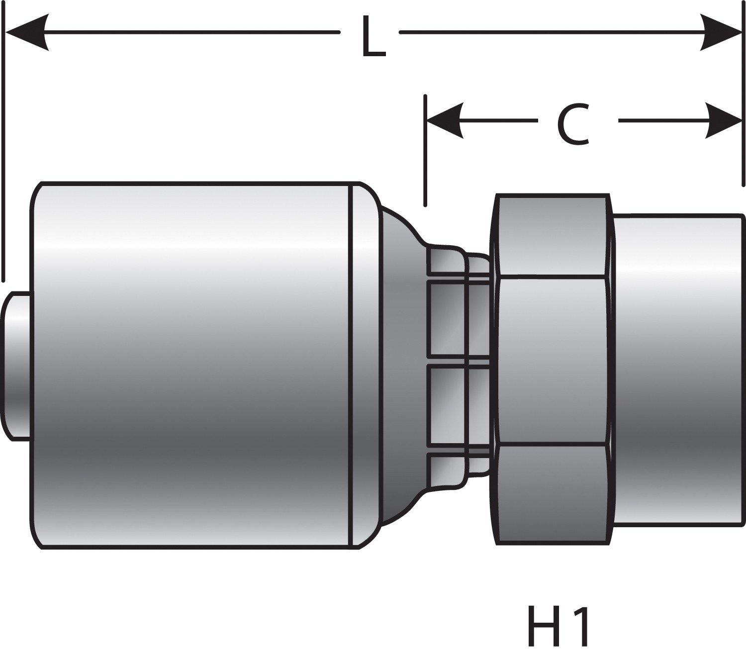 Gates G251100402 Female Pipe (NPTF - Without 30 Cone Seat) (MegaCrimp) - Image 3