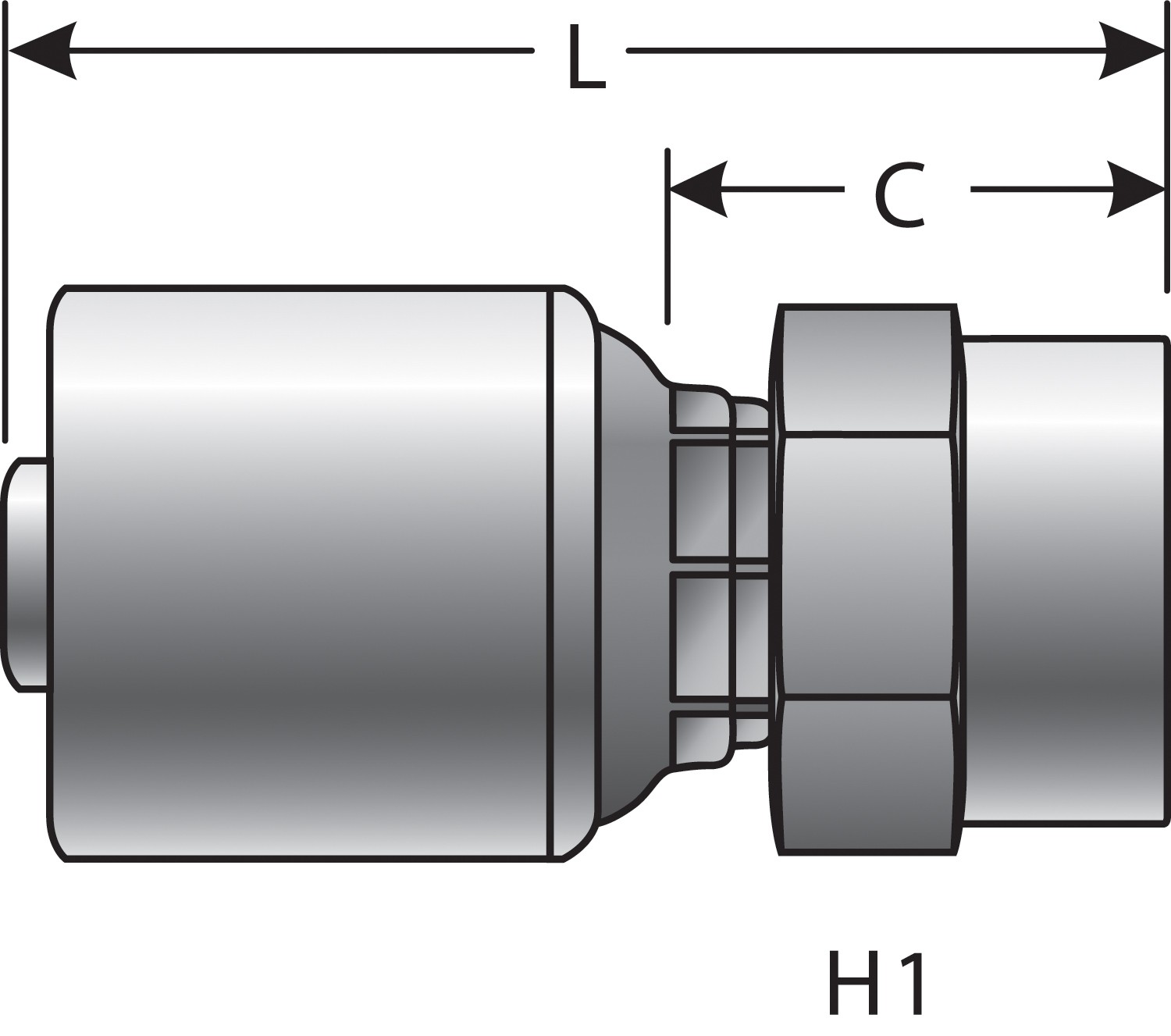 Gates G251100404 Female Pipe (NPTF - Without 30 Cone Seat) (MegaCrimp) - Image 3