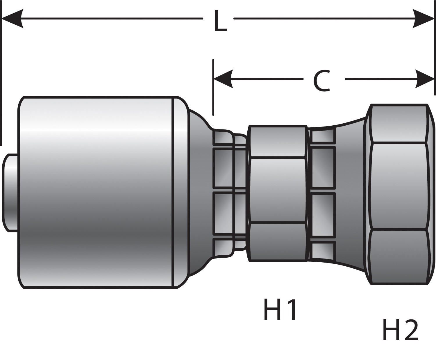 Gates G251110606 Female Pipe Swivel (NPSM - 30 Cone Seat) (MegaCrimp) - Image 3