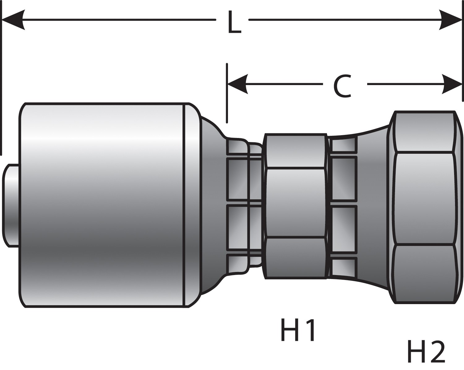 Gates G251110608 Female Pipe Swivel (NPSM - 30 Cone Seat) (MegaCrimp) - Image 3
