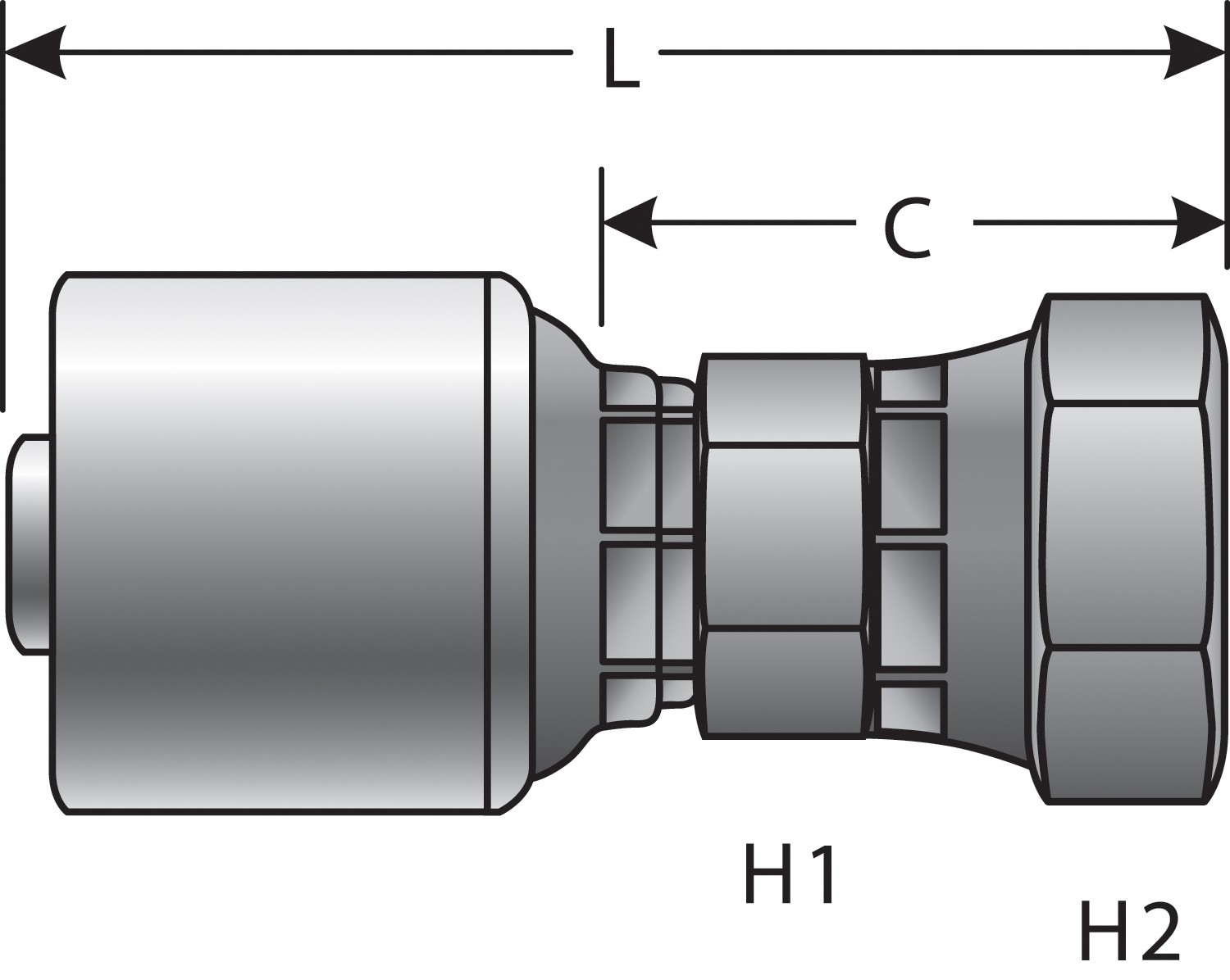 Gates G251111212 Female Pipe Swivel (NPSM - 30 Cone Seat) (MegaCrimp) - Image 3