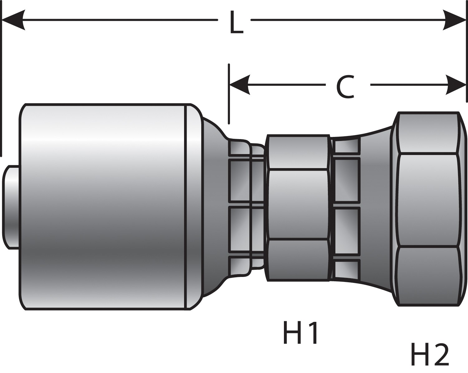Gates G251111616 Female Pipe Swivel (NPSM - 30 Cone Seat) (MegaCrimp) - Image 3