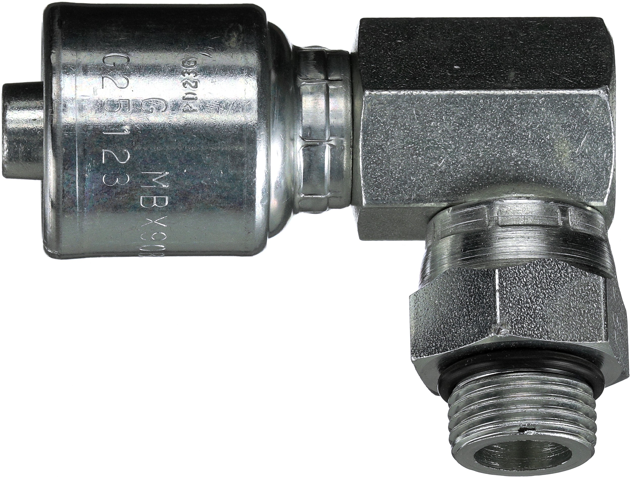 Gates G251230608 Male O-Ring Boss Swivel - 90 Block (MegaCrimp) - Image 2