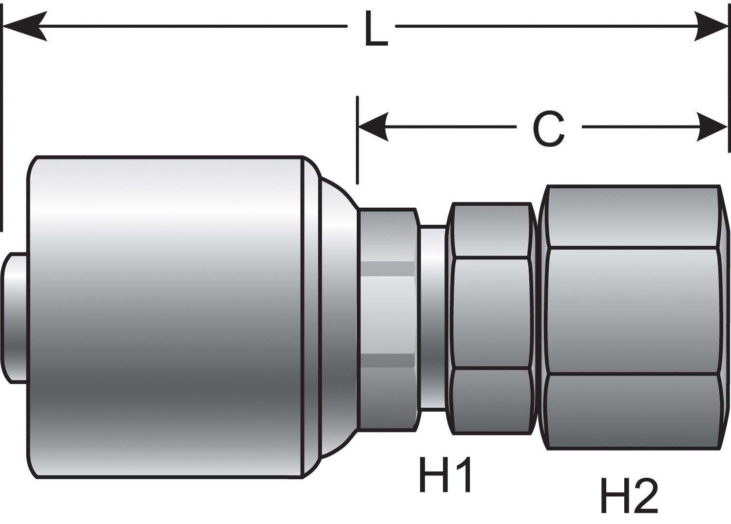 Gates G251710806 Female JIC 37 Flare Swivel (MegaCrimp)