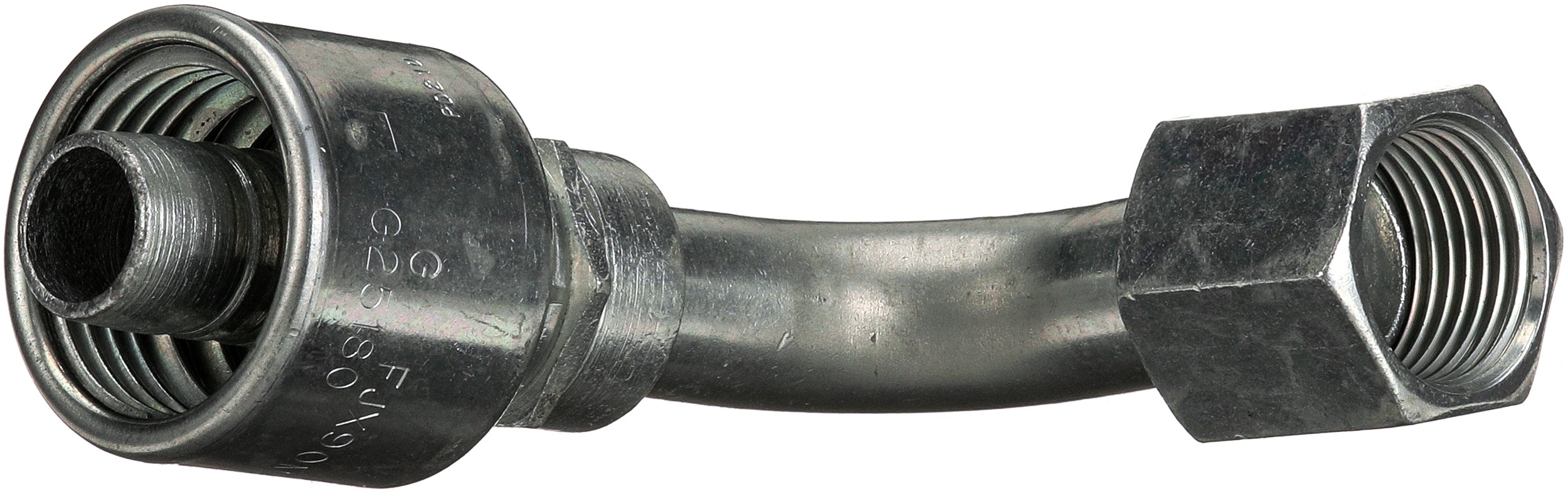 Gates G251801010 Female JIC 37 Flare Swivel - 90 Bent Tube (MegaCrimp)