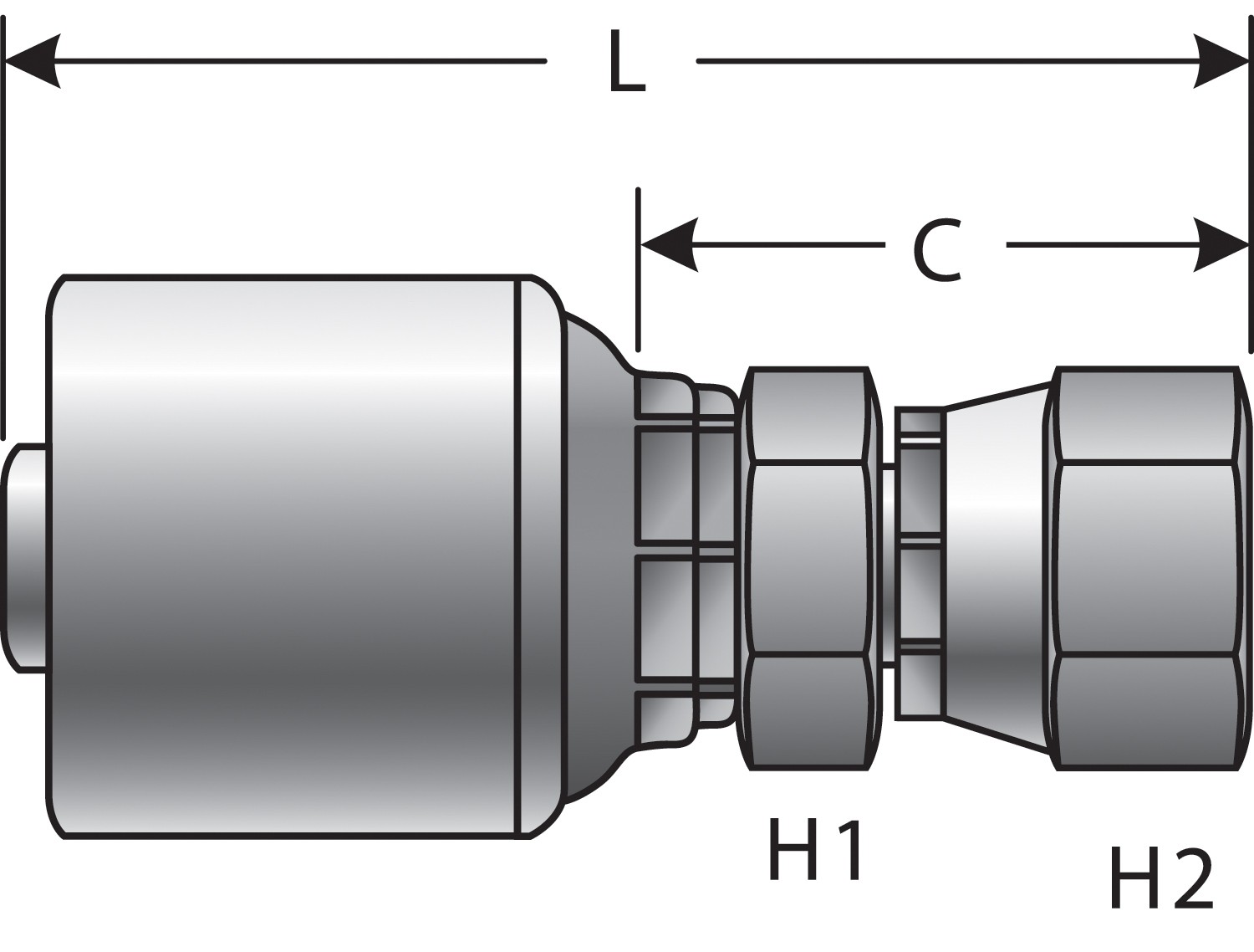 Gates G252000405 Female SAE 45 Flare Swivel (MegaCrimp) - Image 3
