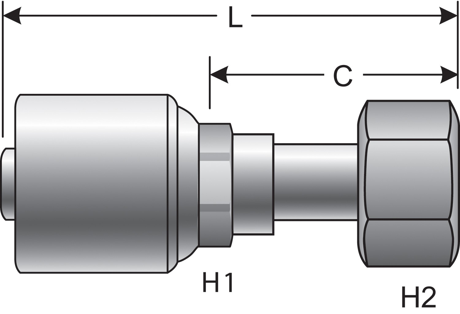 Gates G252301616 Female Flat-Face O-Ring Swivel (MegaCrimp) - Image 3