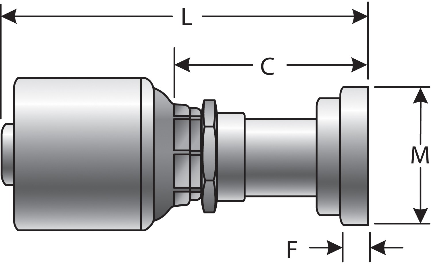 Gates G253001212 Code 61 O-Ring Flange (MegaCrimp)