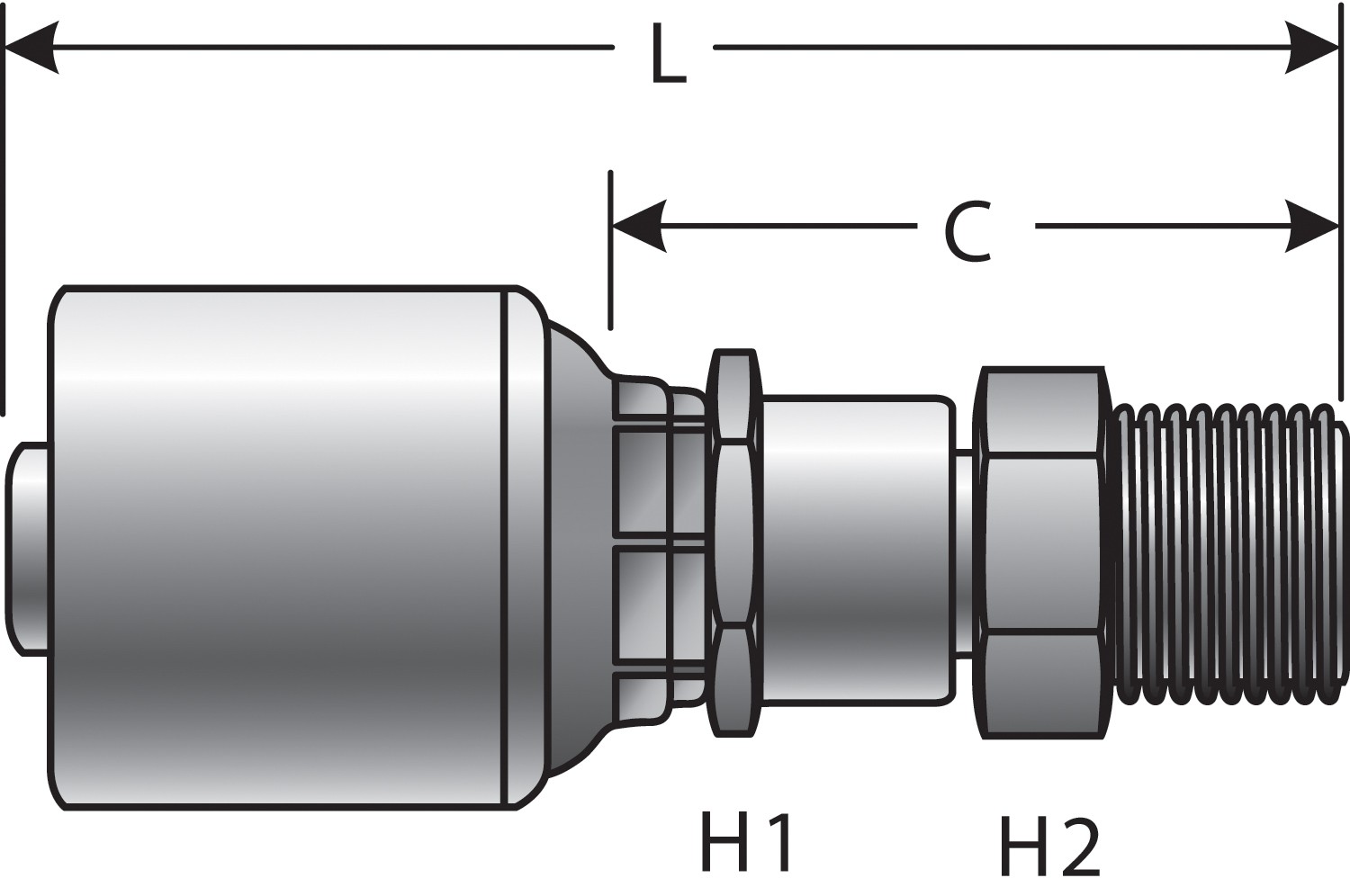 Gates G255000404 SAE Male Inverted Swivel (MegaCrimp) - Image 3