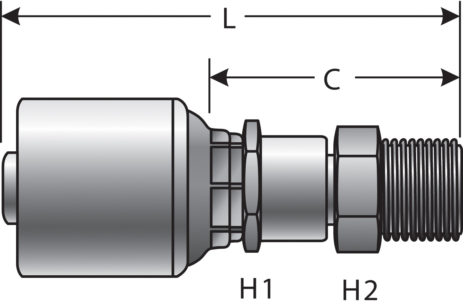 Gates G255000808 SAE Male Inverted Swivel (MegaCrimp) - Image 3
