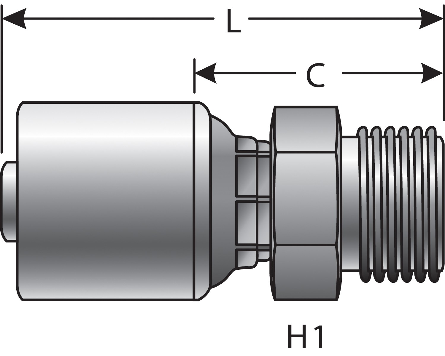 Gates G257150408 Male DIN 24 Cone - Heavy Series (MegaCrimp) - Image 3