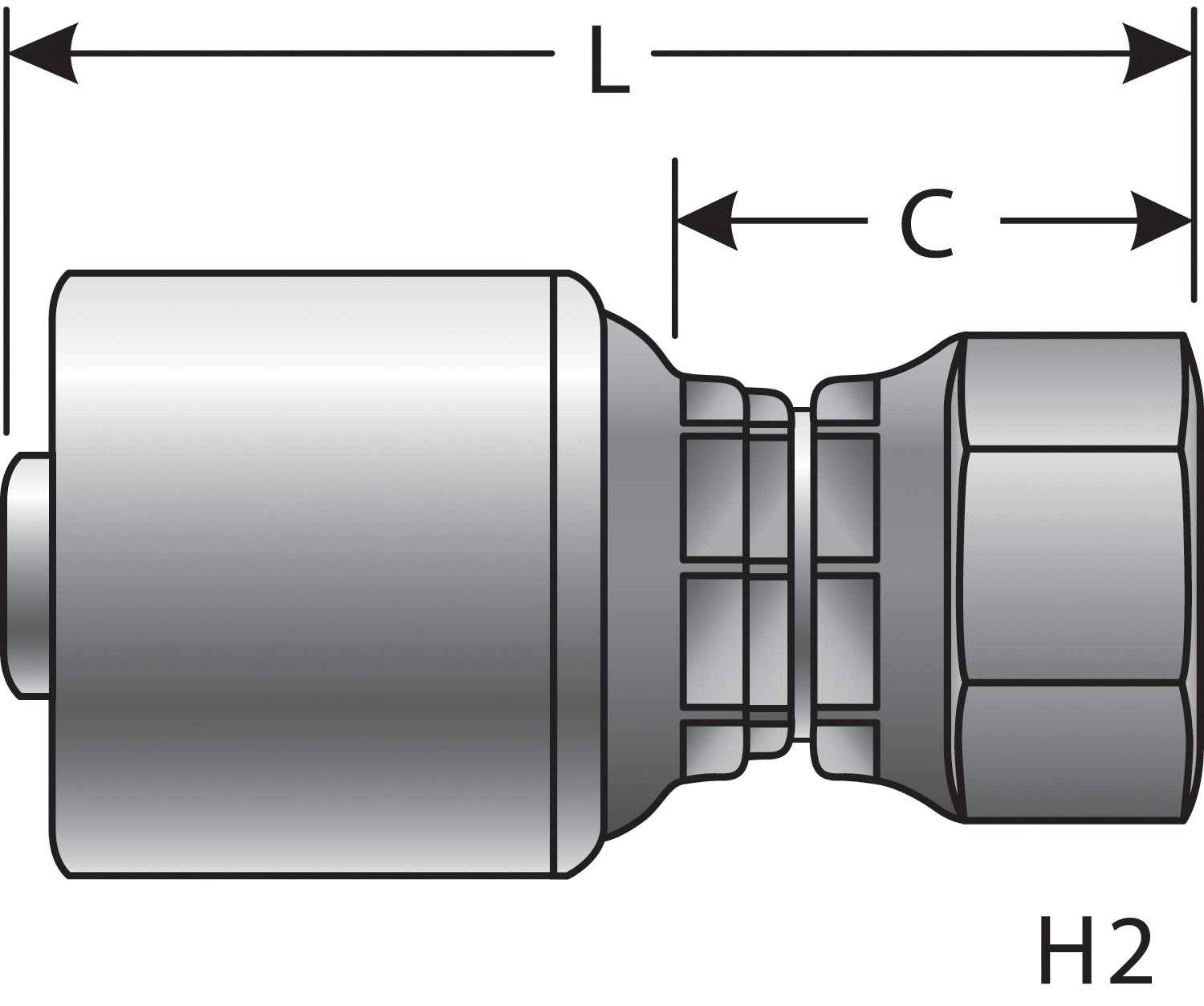 Gates G258300404 Female British Standard Parallel Pipe O-Ring Swivel (MegaCrimp)