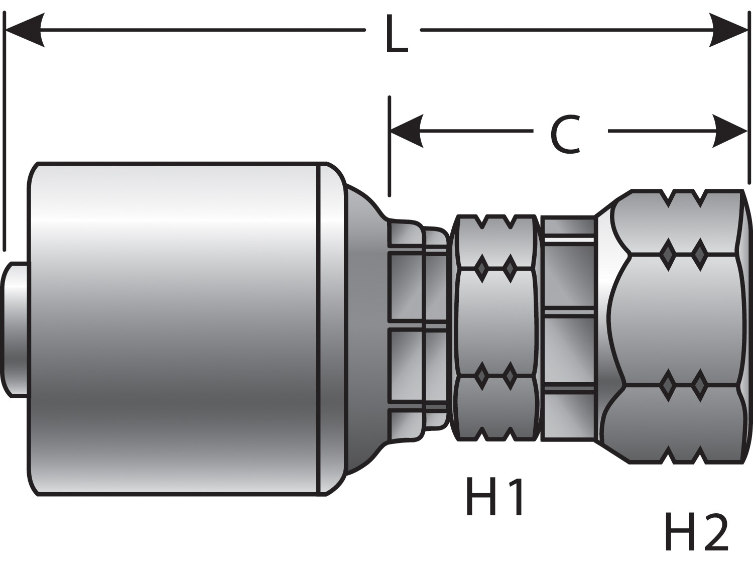 Gates G259100406 Female Komatsu Style Japanese Metric Swivel (MegaCrimp) - Image 3