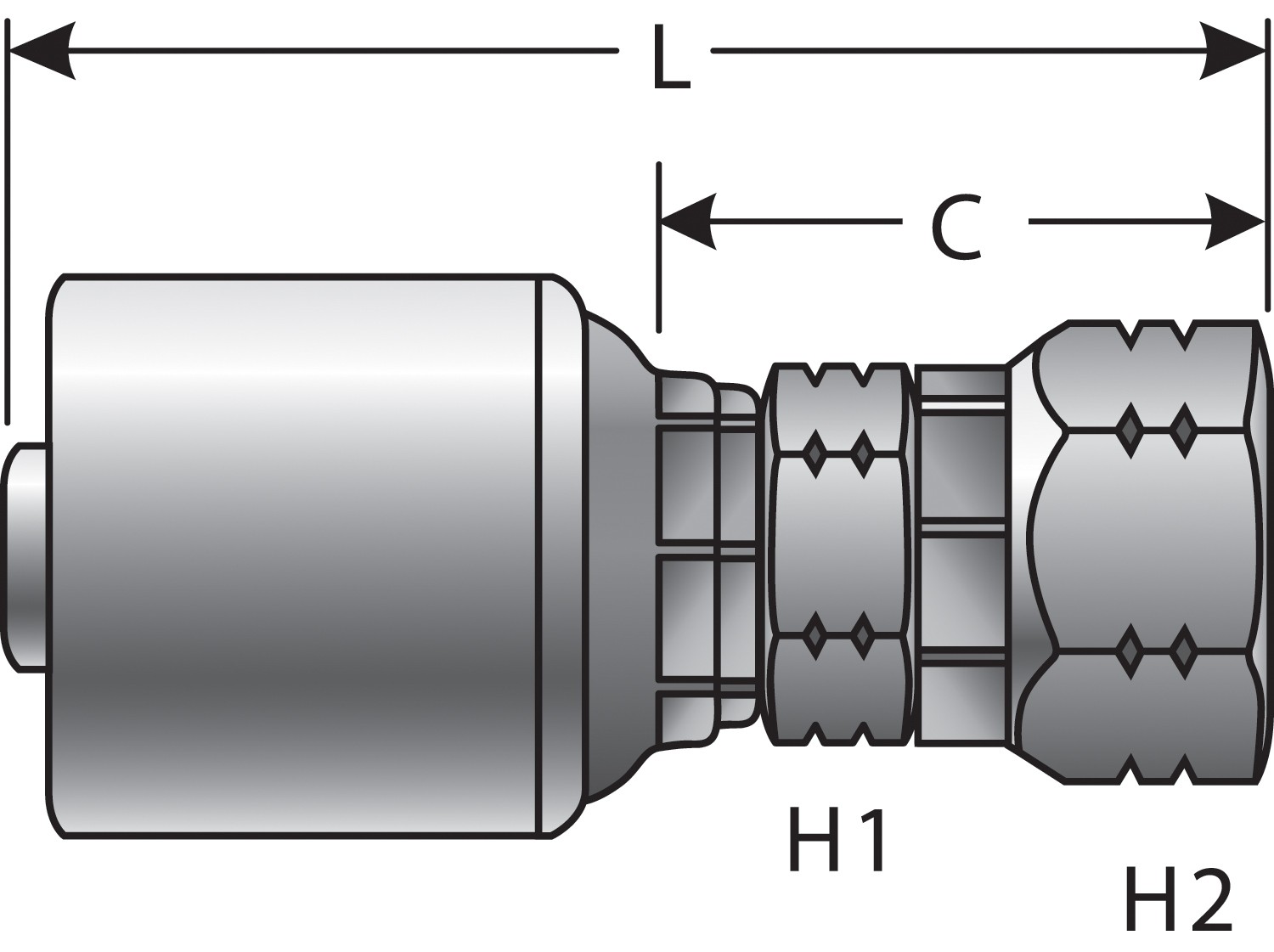 Gates G259101010 Female Komatsu Style Japanese Metric Swivel (MegaCrimp) - Image 3