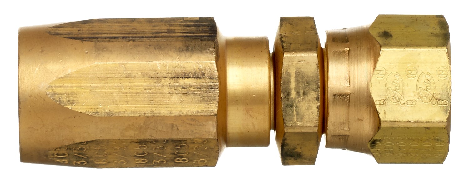 Gates G34210-1010B Dual Seat Female JIC 37/SAE 45 Flare Swivel - Brass (C5CXH, C5C, C5D & C5M Hose)
