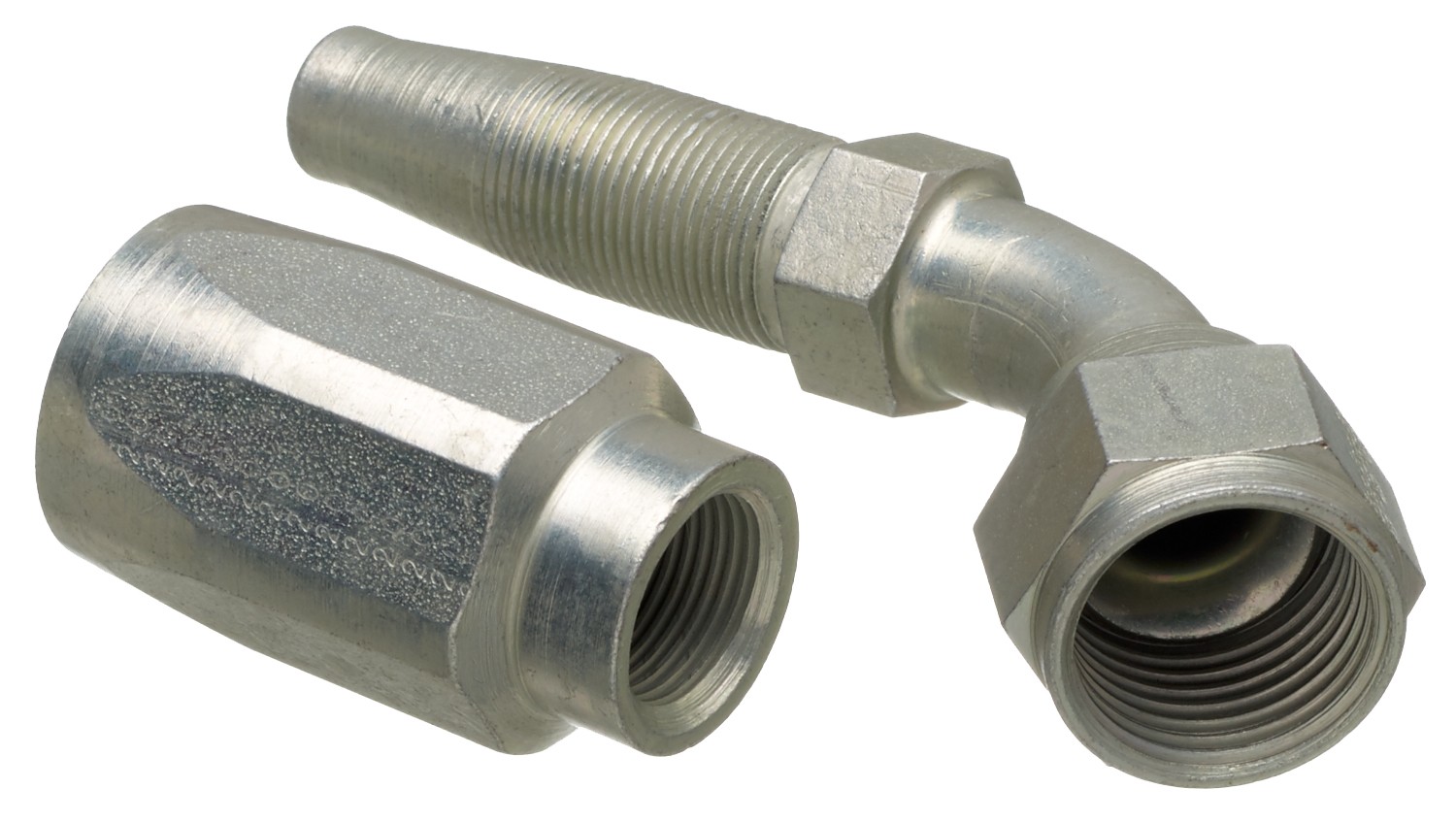 Gates G34211-0808 Dual Seat Female JIC 37/SAE 45 Flare Swivel - 45 Bent Tube - Steel