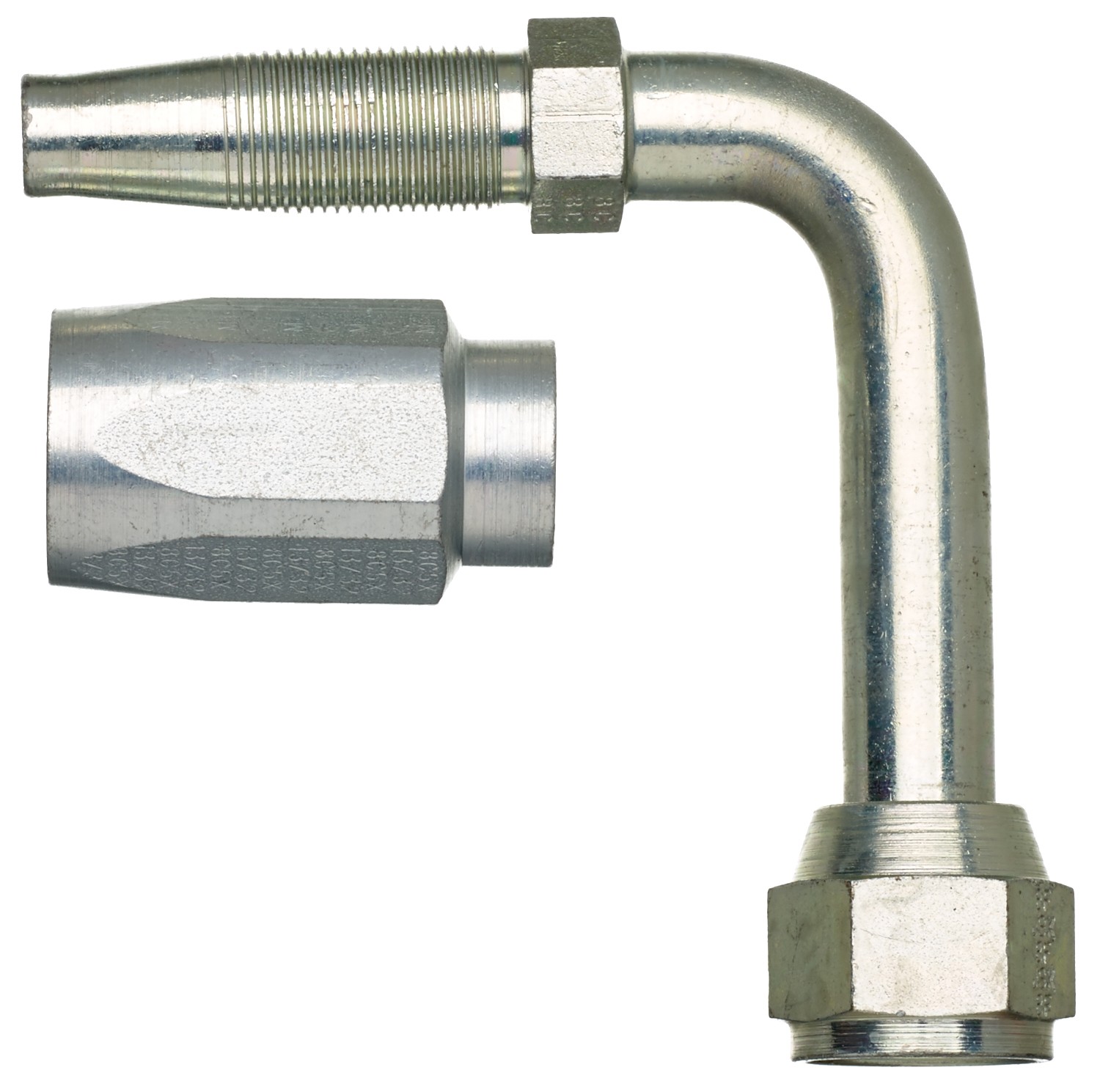 Gates G342120404 Dual Seat Female JIC 37/SAE 45 Flare Swivel - 90 Bent Tube - Steel - Image 2