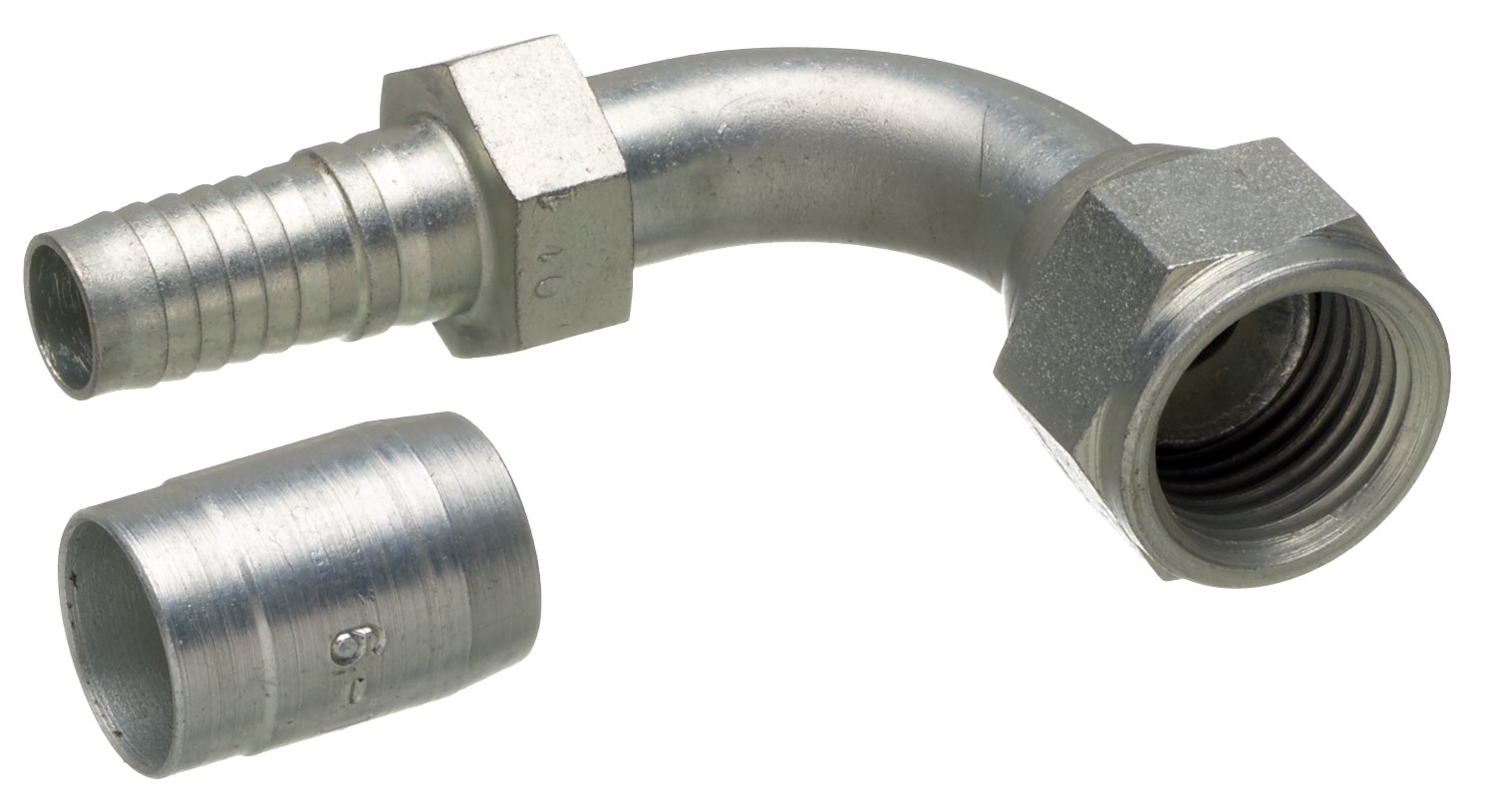 Gates G40179-1010 Female JIC 37 Flare Swivel - 90 Bent Tube - Steel (C14)
