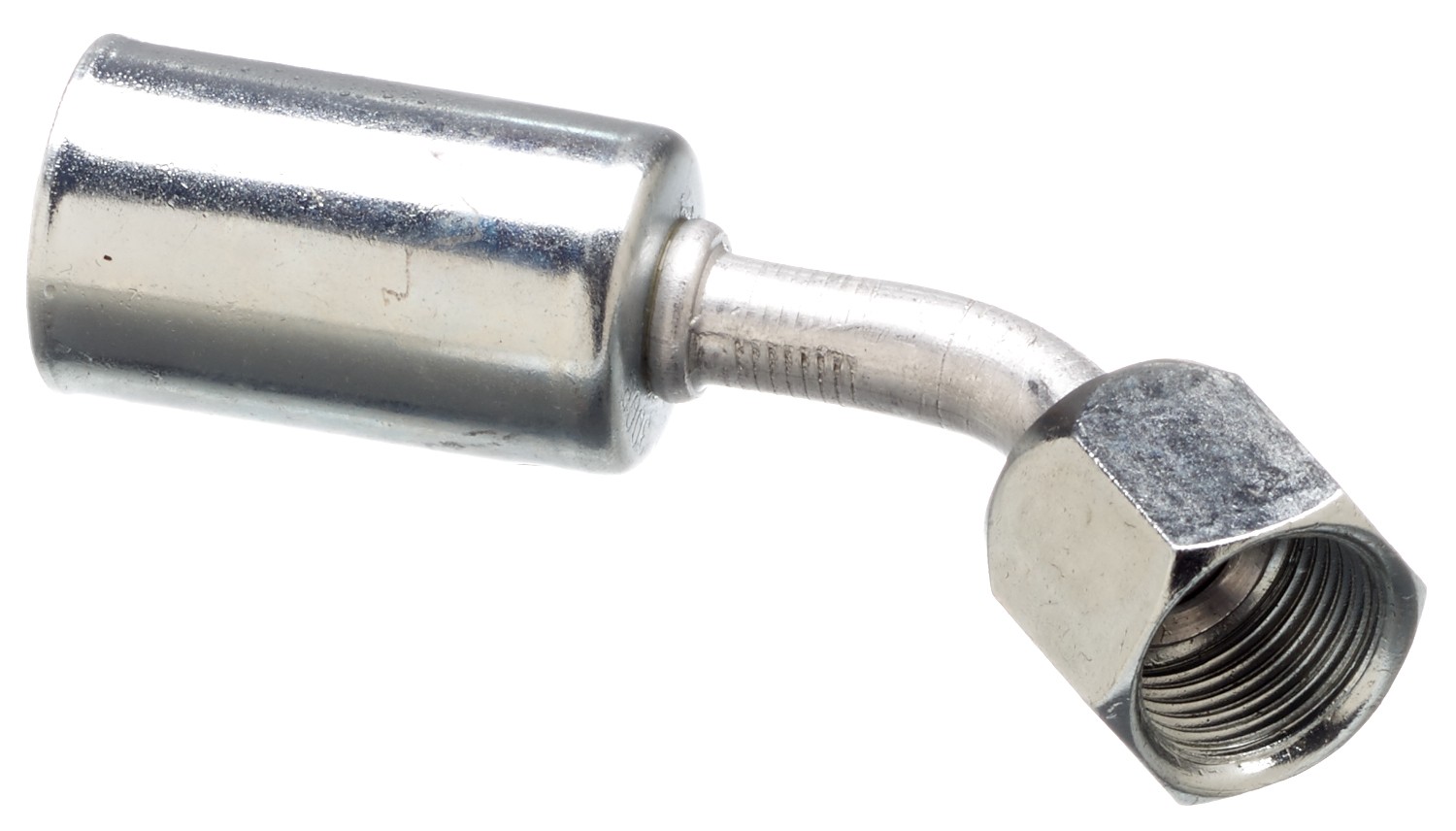 Gates G45202-0806 Female SAE 45 Flare Swivel - 45 Bent Tube - Aluminum (PolarSeal ACA)