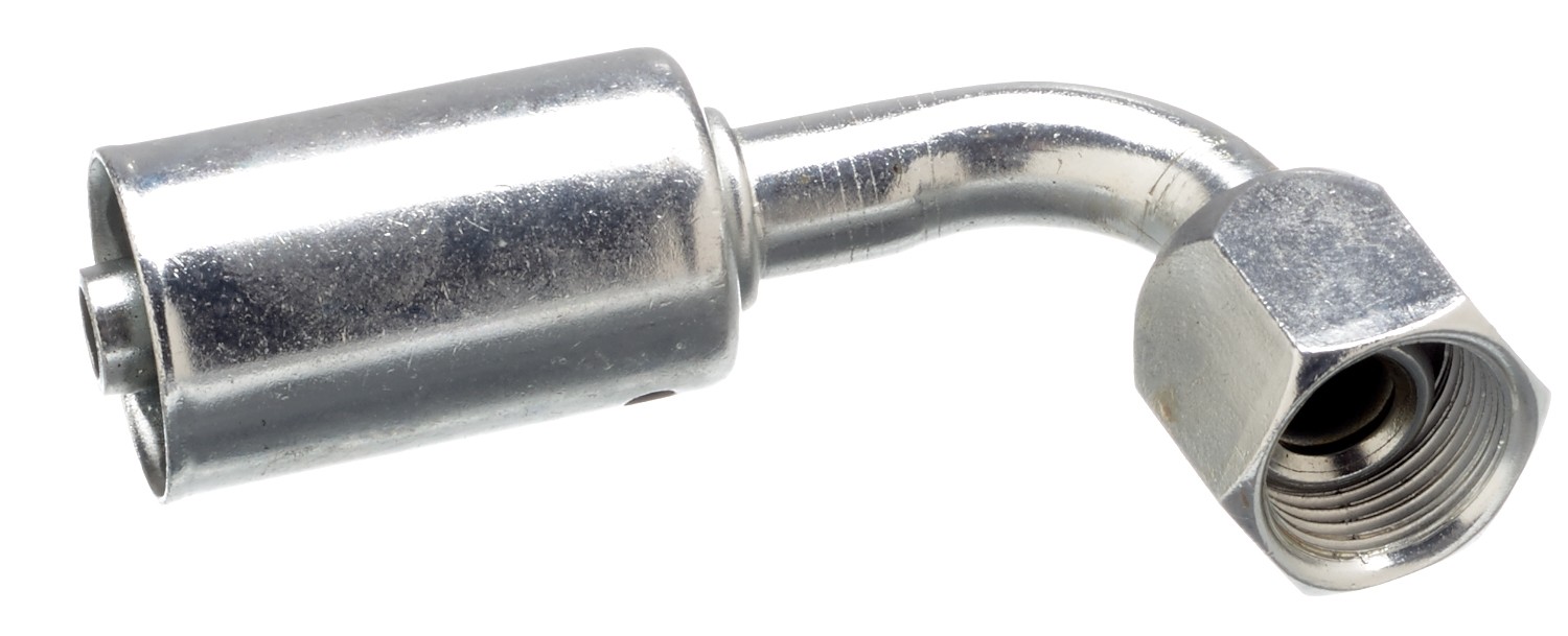 Gates G452051210 Female SAE 45 Flare Swivel - 90 Bent Tube - Aluminum (PolarSeal ACA)