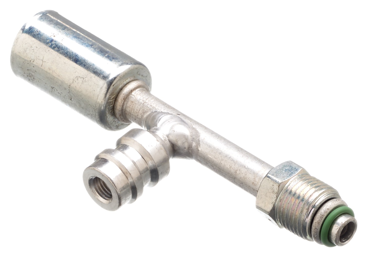 Gates G455801010 Male SAE Tube O-Ring Nut Swivel with R134a Svc Port-Aluminum (PolarSeal ACA)
