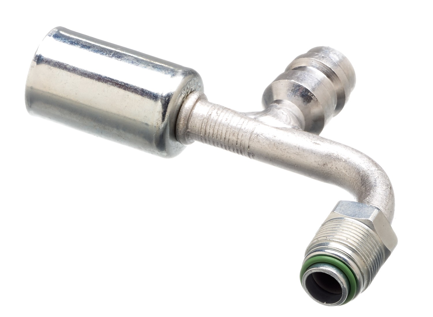 Gates G455821010 Male SAE Tube O-Ring Nut Swivel-R134a Svc Port-90 Bent Tube-Alum (PolarSeal ACA) - Image 2