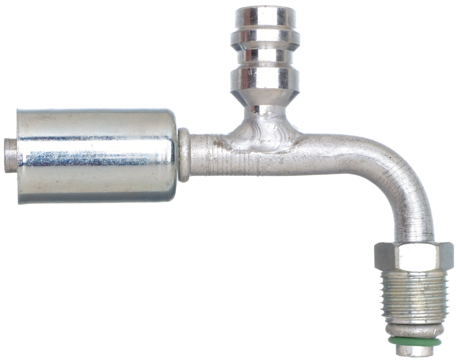Gates G455821010 Male SAE Tube O-Ring Nut Swivel-R134a Svc Port-90 Bent Tube-Alum (PolarSeal ACA)