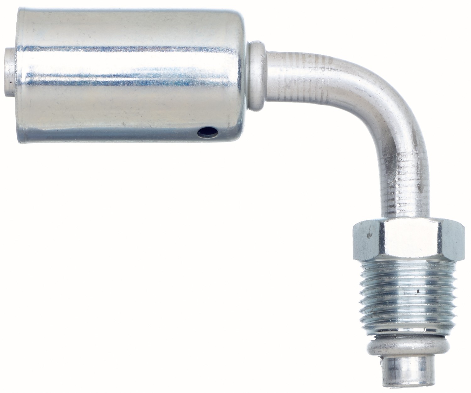 Gates G455850606 Male SAE Tube O-Ring Nut - 90 Bent Tube - Aluminum (PolarSeal ACA)