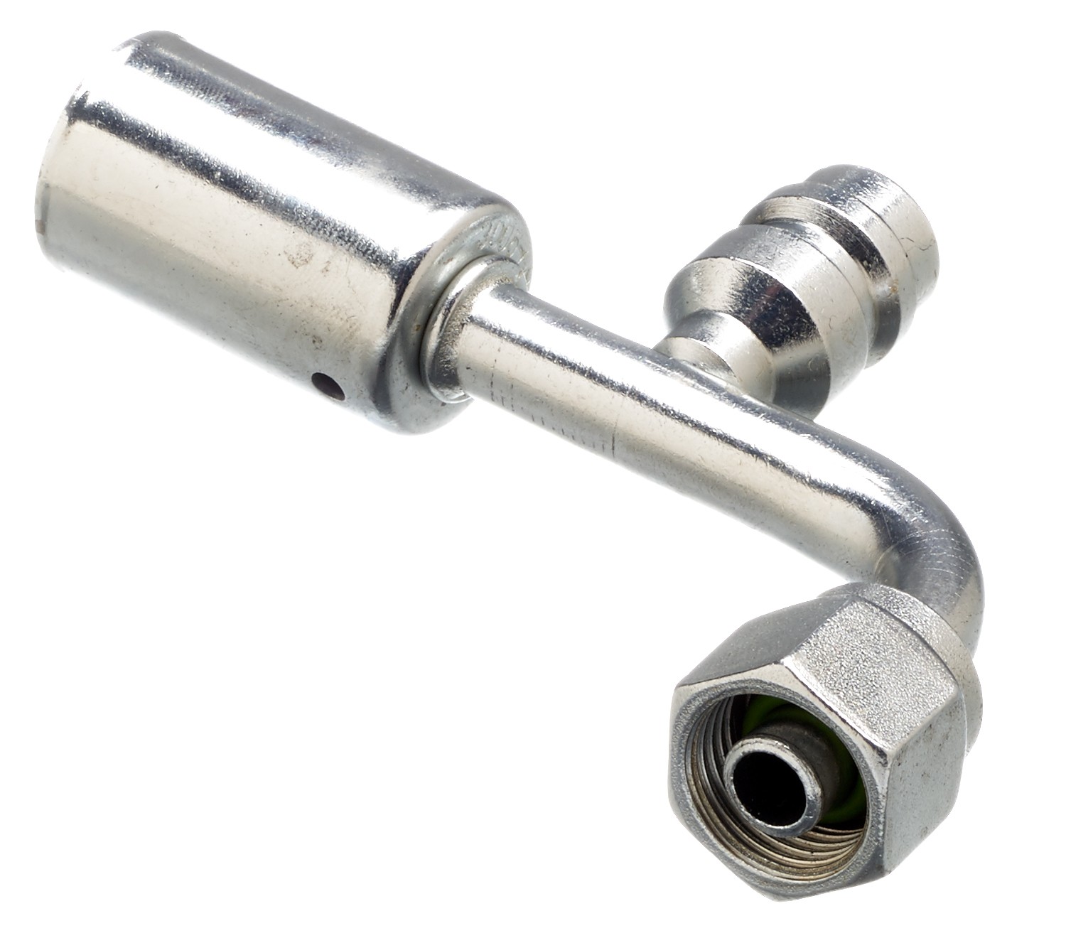 Gates G455890606S Female SAE Tube O-Ring Nut Swivel-R134a Svc Port-90 Bent Tube-Stl PolarSeal ACA