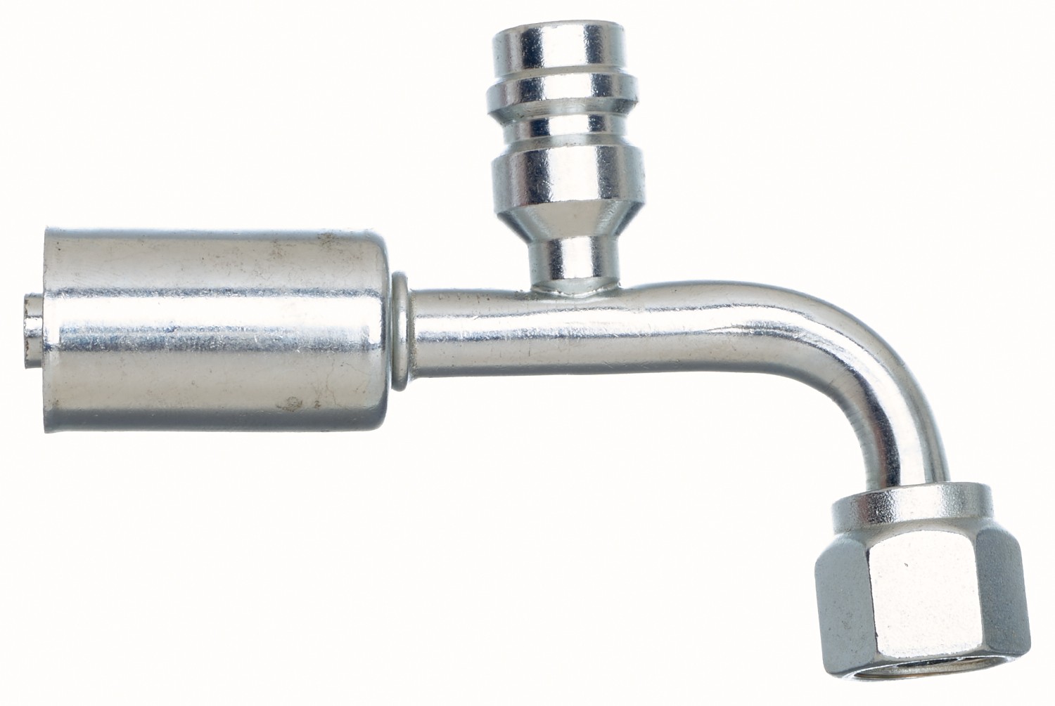 Gates G455891010S Female SAE Tube O-Ring Nut Swivel-R134a Svc Port-90 Bent Tube-Stl PolarSeal ACA - Image 2