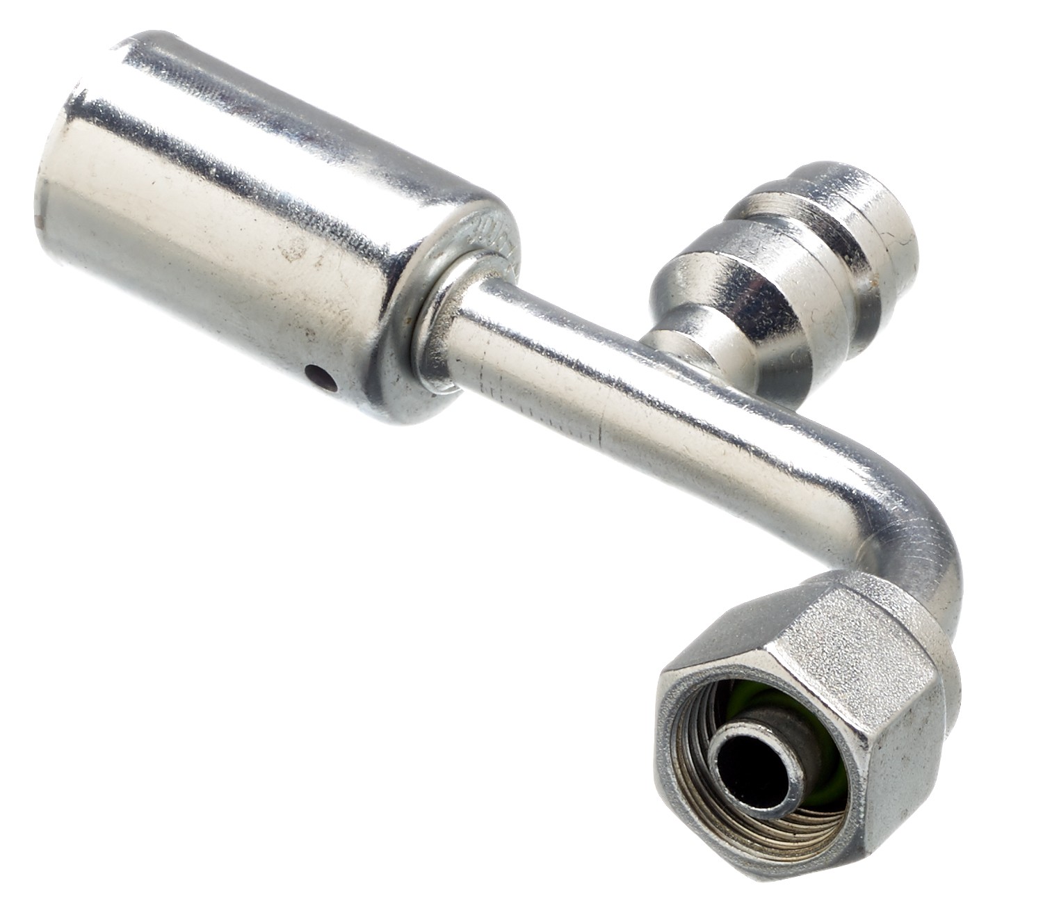 Gates G455891010 Female SAE Tube O-Ring Nut Swivel-R134a Svc Port-90 Bent Tube-Alum PolarSeal ACA - Image 2