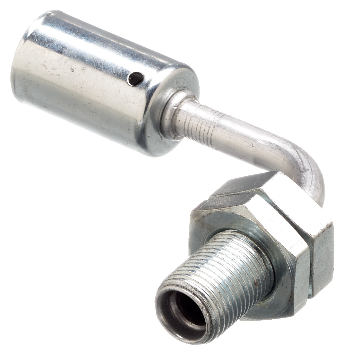 Gates G456021010 Male Inverted O-Ring Bulkhead - 90 Bent Tube - Aluminum (PolarSeal ACA)