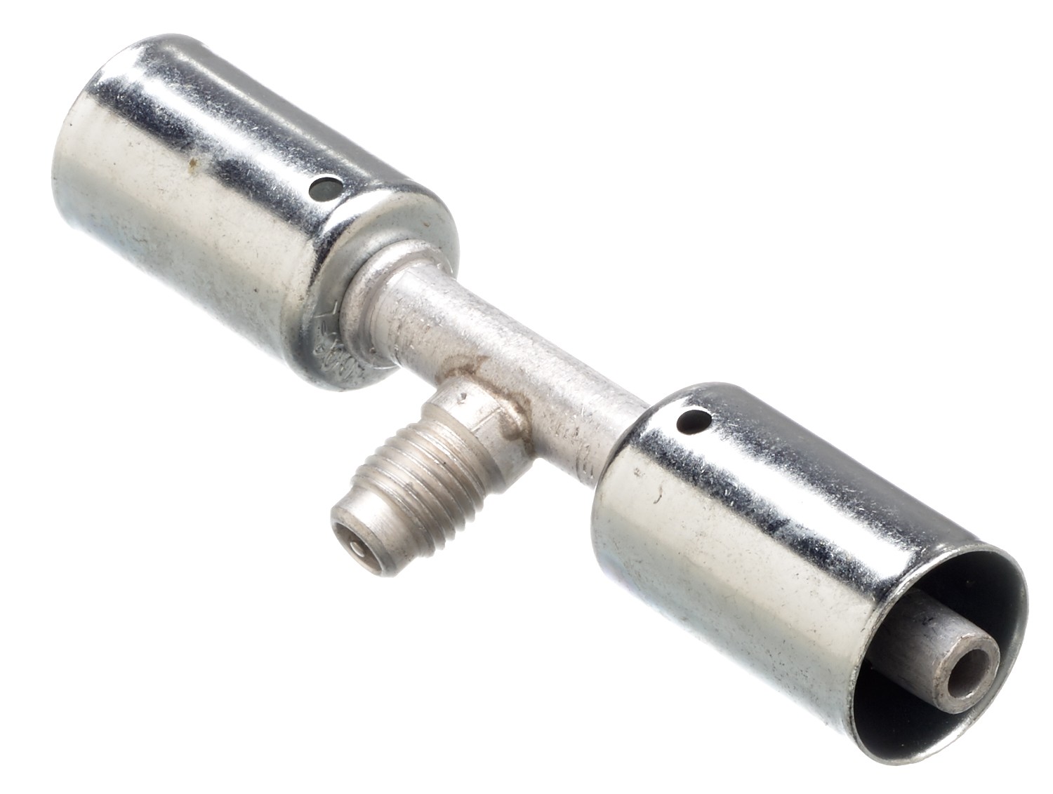 Gates G45954-0606 Hose Splicer with R12 Thread Service Port - Aluminum (PolarSeal ACA)