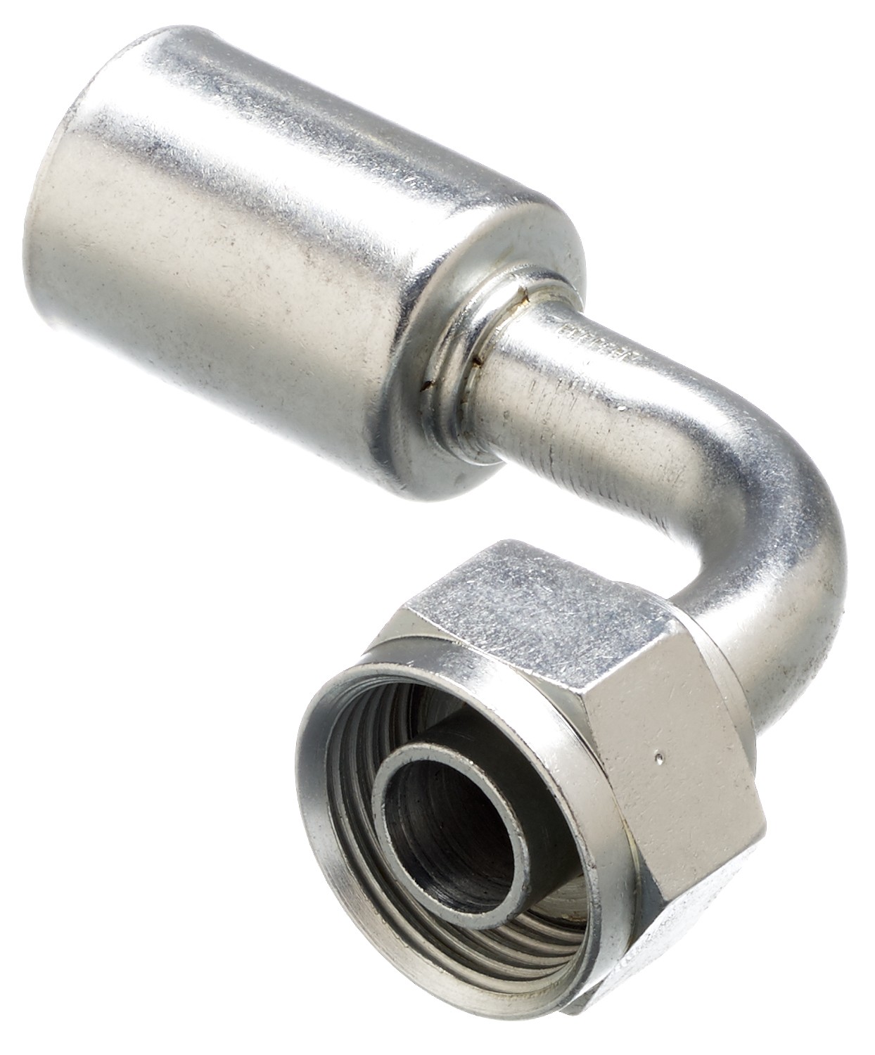 Gates G45958-0810S Compressor Female SAE Tube O-Ring Nut Swivel-90 Bent Tube-Steel (PolarSeal ACA)