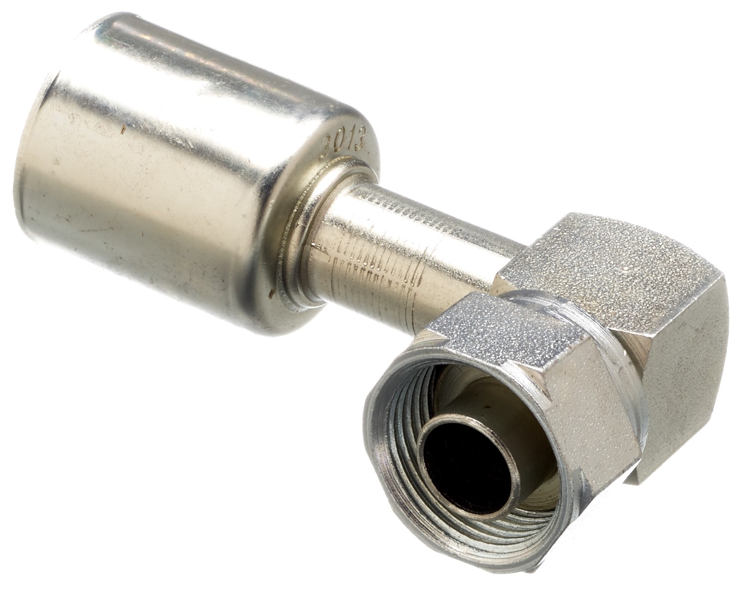 Gates G459590810S Compressor Female SAE Tube O-Ring Nut Swivel - 90 Block - Steel (PolarSeal ACA)