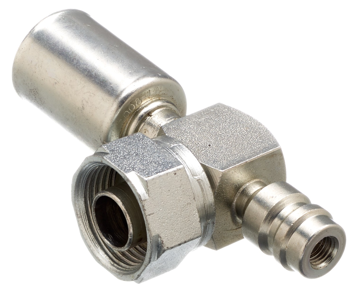 Gates G459600810S Compressor Female Tube O-Ring Nut w/ 134a Svc Port-90 Block-Stl (PolarSeal ACA)