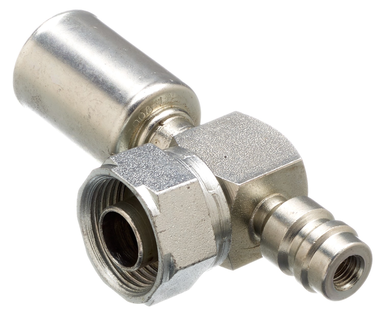 Gates G459601210S Compressor Female Tube O-Ring Nut w/ 134a Svc Port-90 Block-Stl (PolarSeal ACA)